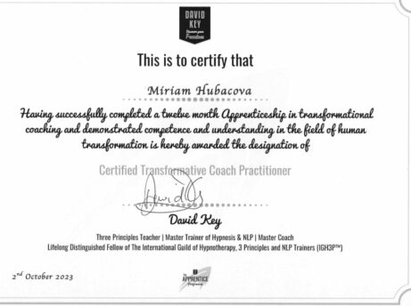 Certifikát trasformative coach