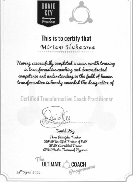certifikát trasformative coach
